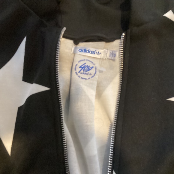 ADIDAS bomber style track jacket. Size 40. With stars! Black/white - Picture 5 of 6